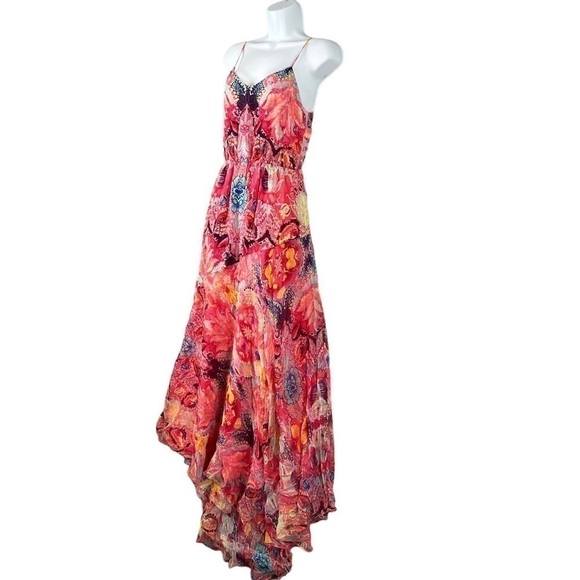 NEW Haute Hippie 100% Silk Maxi Dress Small Pink Wedding Party Romantic $695 - Picture 4 of 13